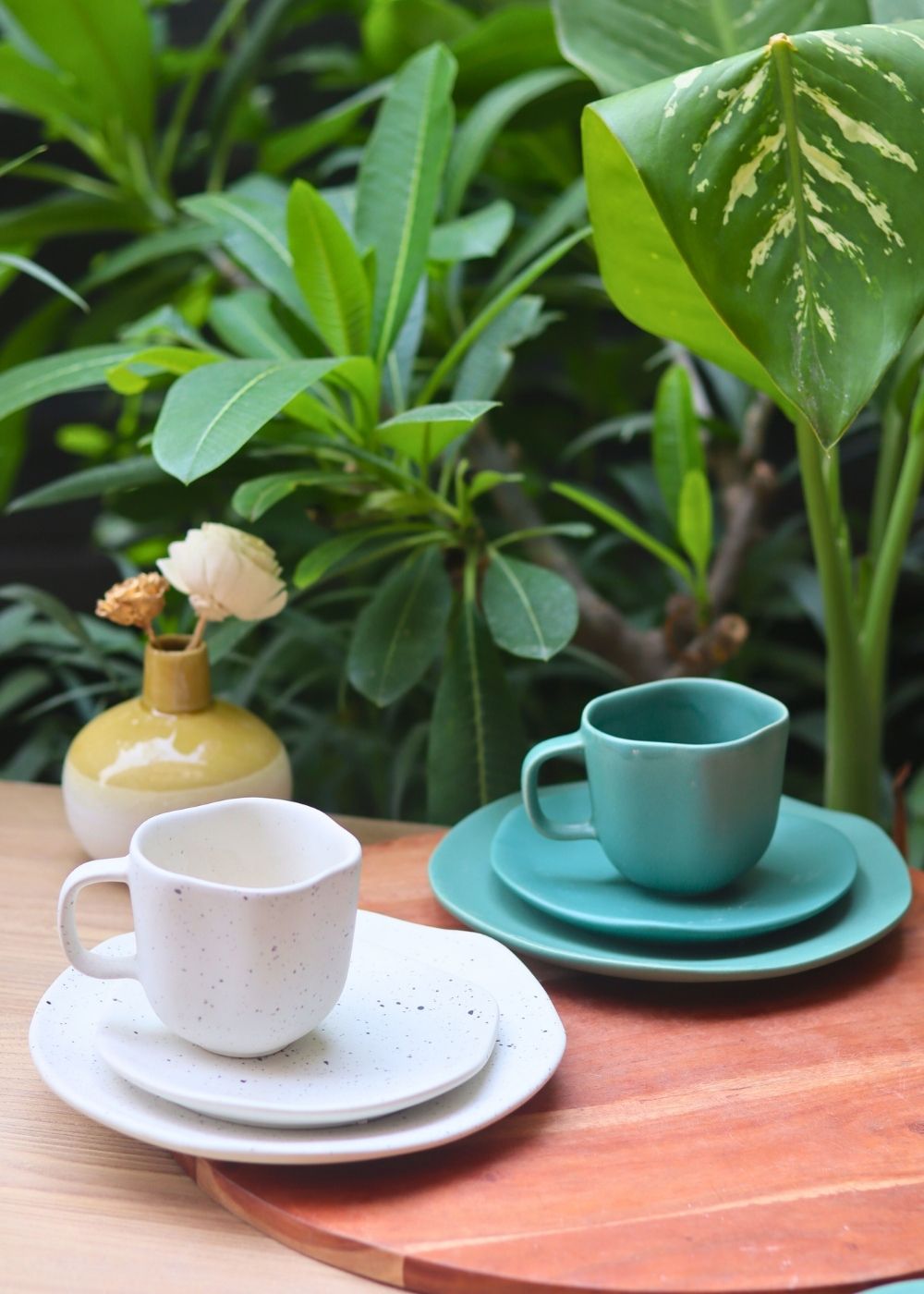 misfit teal & white combo handmade in india 