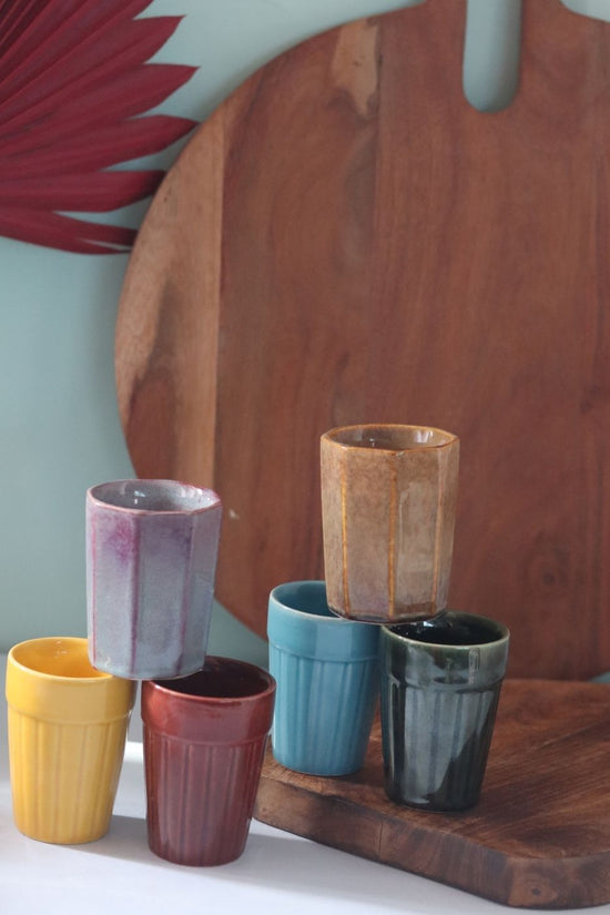 Set of 6 Colorful Kulhad Combo (for the price of 5) handmade in india