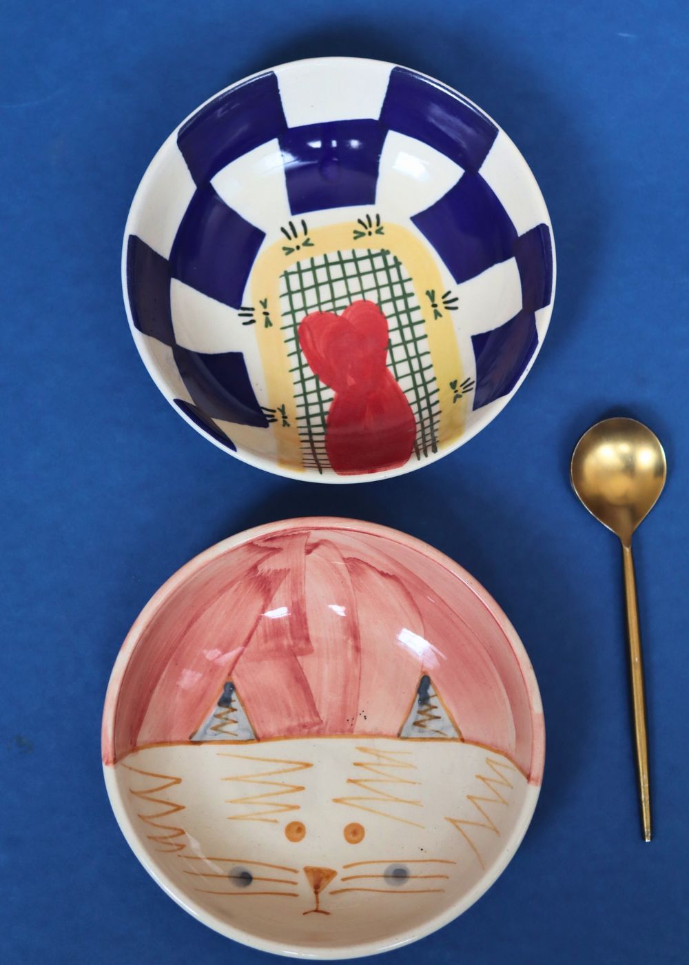 Handmade Set of 2 - Mykonos Fish & Bunny Cereal Bowl
