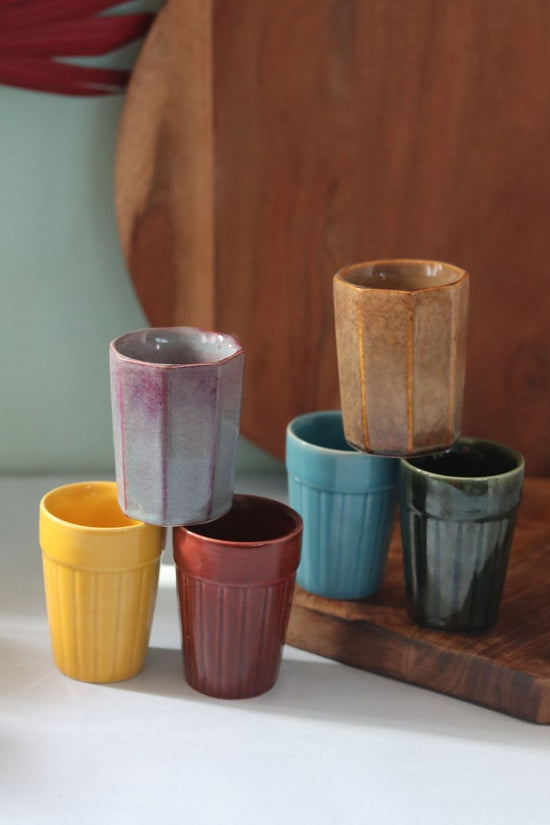 Set of 6 Colorful Kulhad Combo (for the price of 5) with premium quality material
