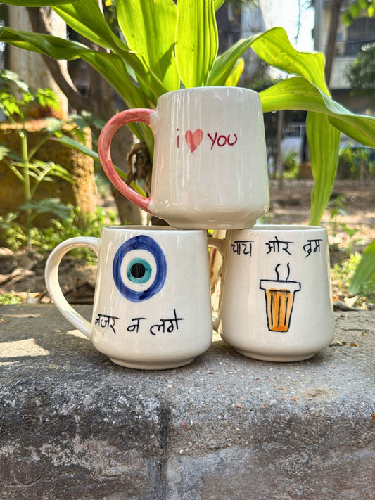 Set of 3 - Warm Sip Mugs combo made by ceramic