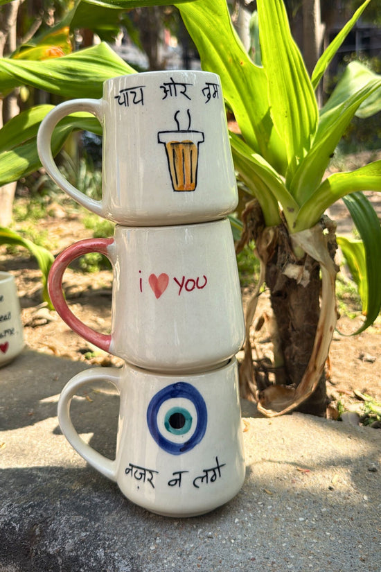 Set of 3 - Warm Sip Mugs combo handmade in india