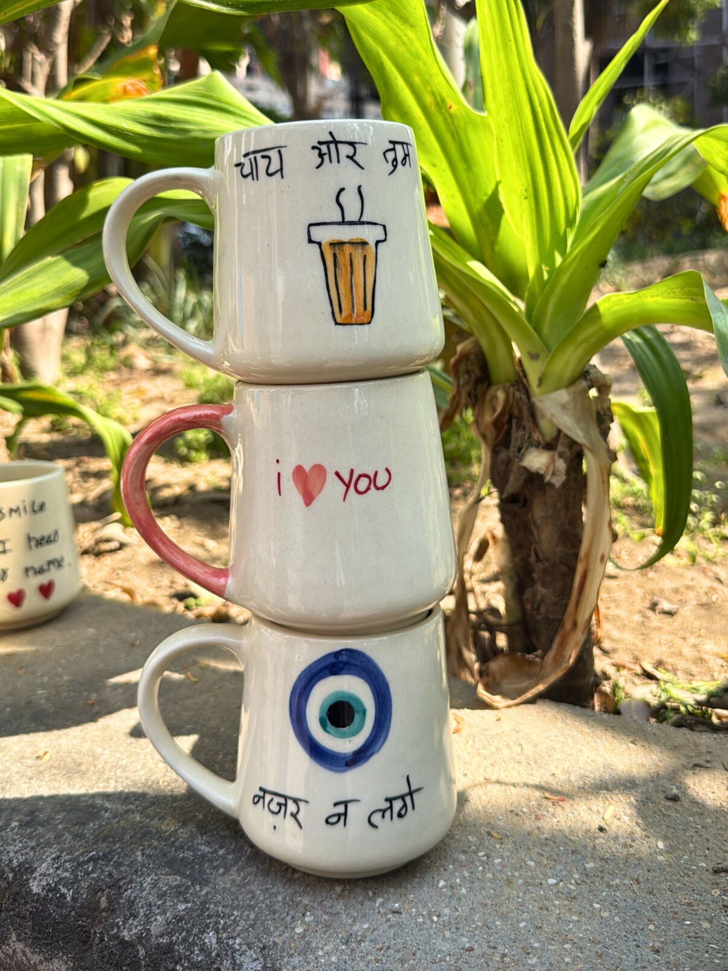 Set of 3 - Warm Sip Mugs combo handmade in india