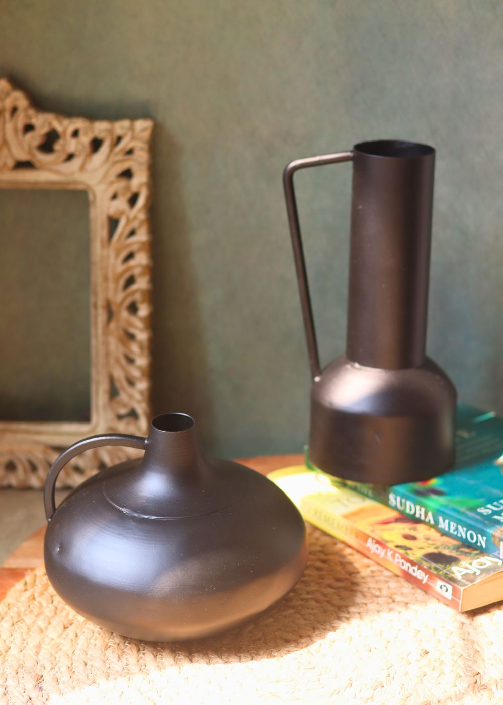 Handmade black vases 