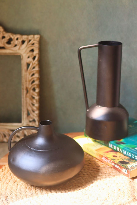 Handmade black vases 