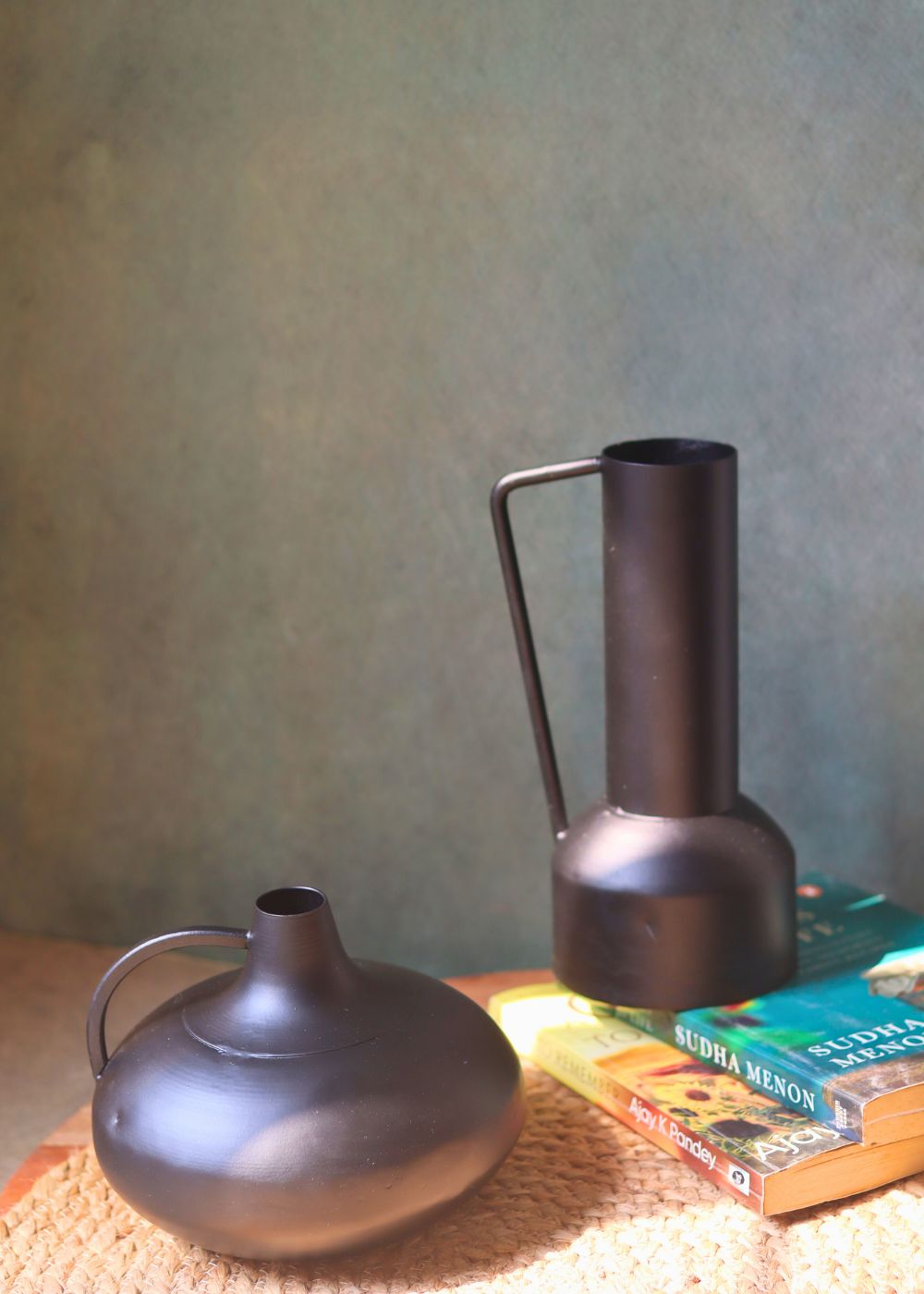 black handle & tall vase handmade in india