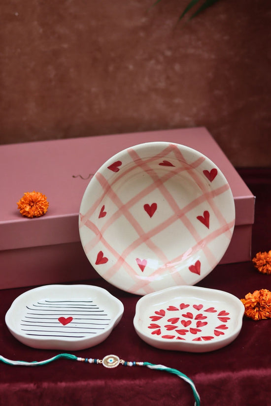The Heartwarming Luxe Rakhi Gift Hamper made by ceramic