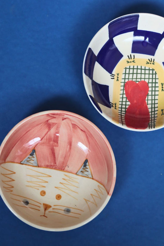 Set of 2 - Mykonos Fish & Bunny Cereal Bowl handmade in India
