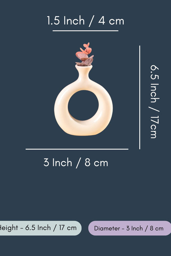 Vintage Donut Vase - Ivory