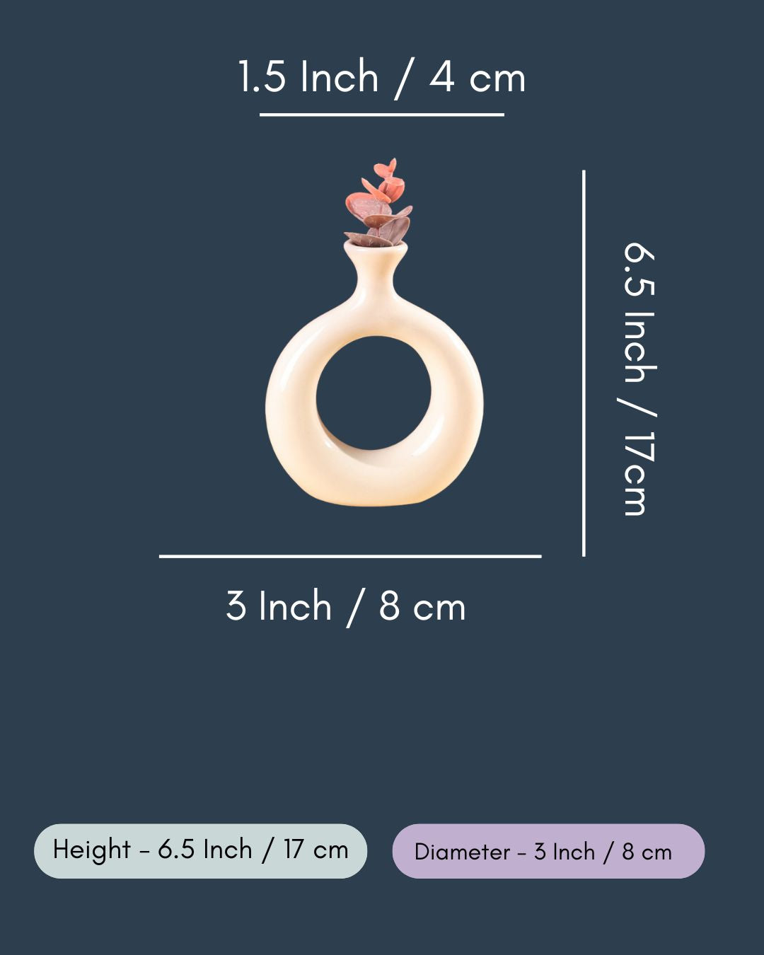 Vintage Donut Vase - Ivory