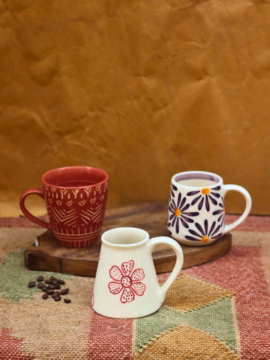 Set of 3 - Warm Moments Mugs combo made by ceramic