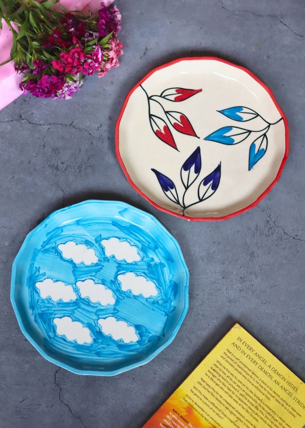 Handmade Petals & Cloud Snack Plates