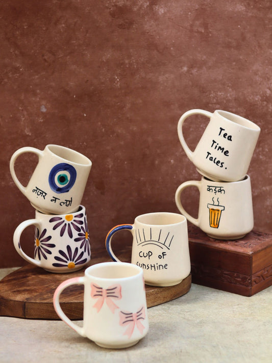 handmade Set of 6 Simple Sips mugs combo (for the price of 5)