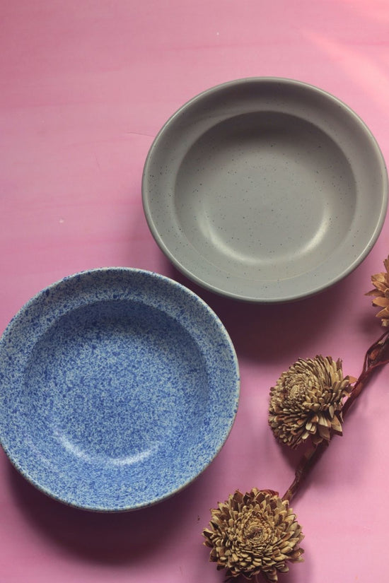 Grey & Speckled Pasta Plates - Set of 2 made by ceramic