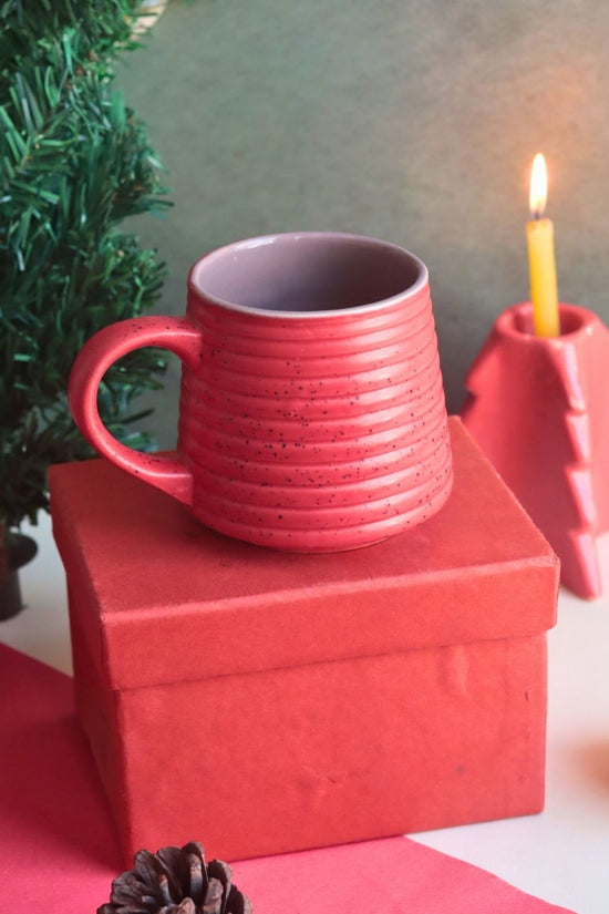 Hot Red Mug in a Gift Box handmade in india