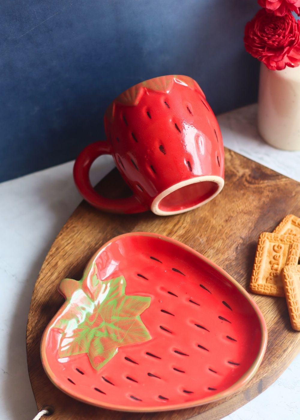 Handmade OG Strawberry Mug & Handmade Dessert Plate
