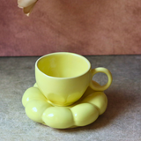 Coffee mug & saucer lemon sunflower 