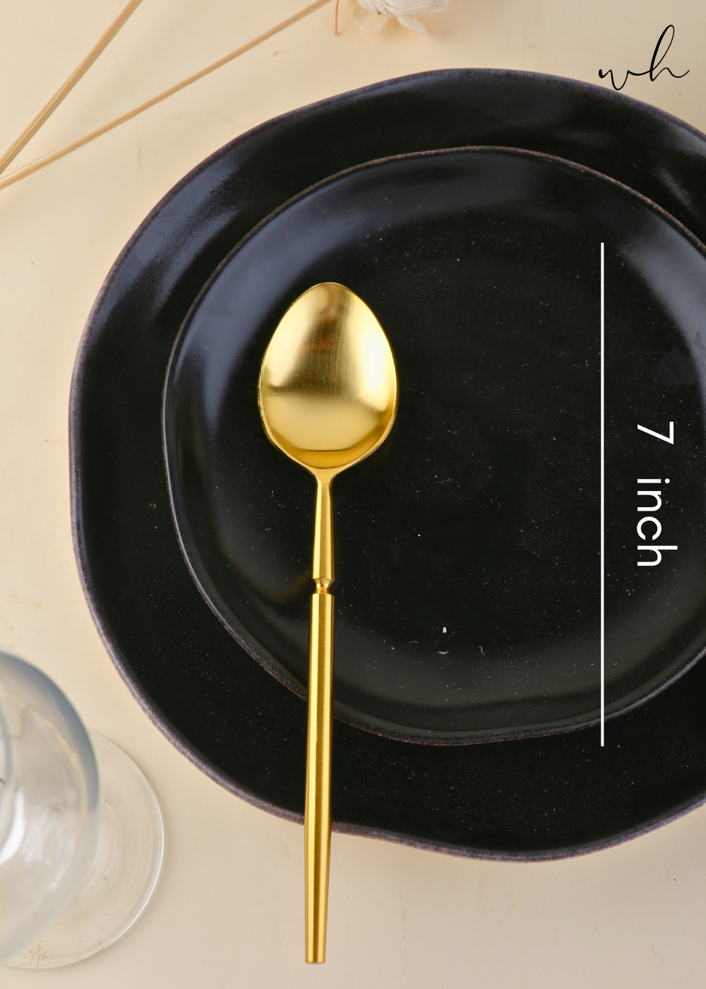 Golden brass dinner spoon height 