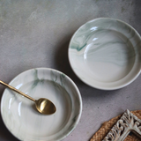 Two handmade ceramic pasta plates 