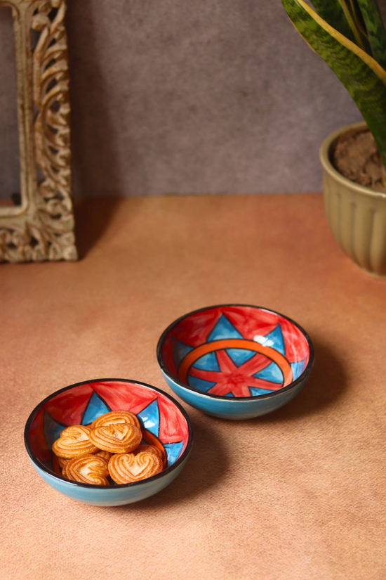 Handmade bowl with biscuits