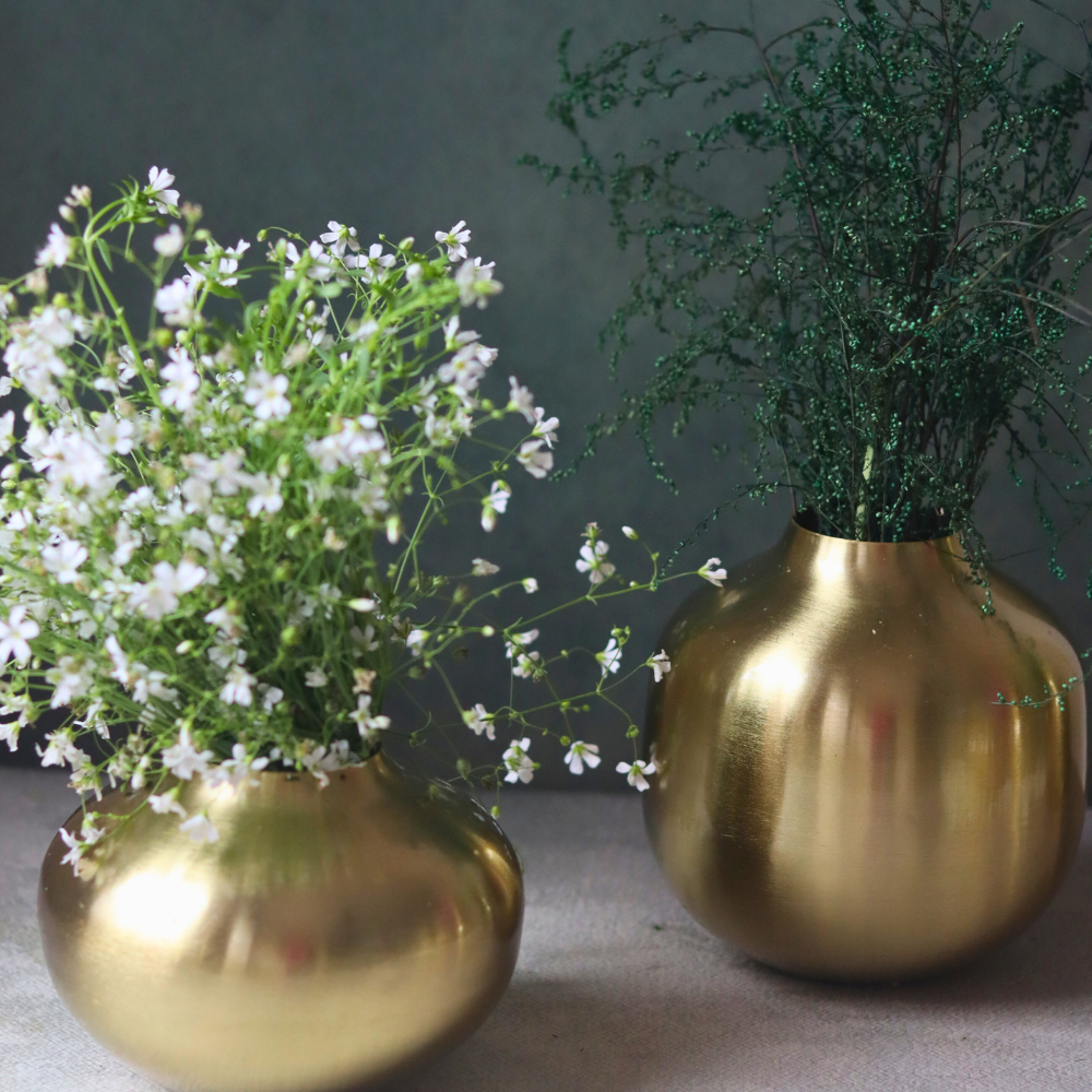 Handmade brass golden vases 