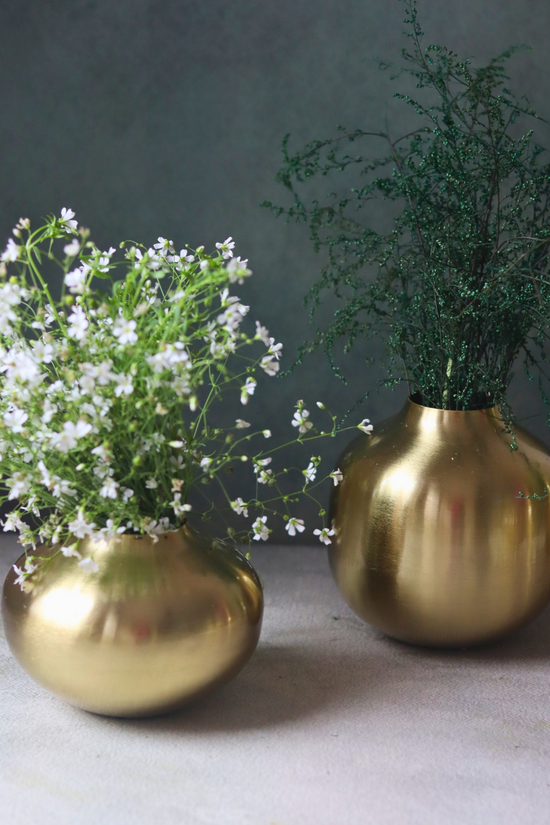 Handmade brass golden vases 