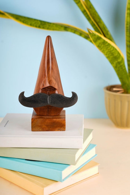 handmade moustache specs stand 