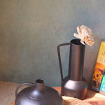 black handle & tall vases made by metal