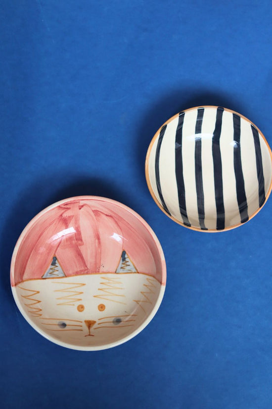 handmade Set of 2 - Zebra & Bunny Cereal Bowl