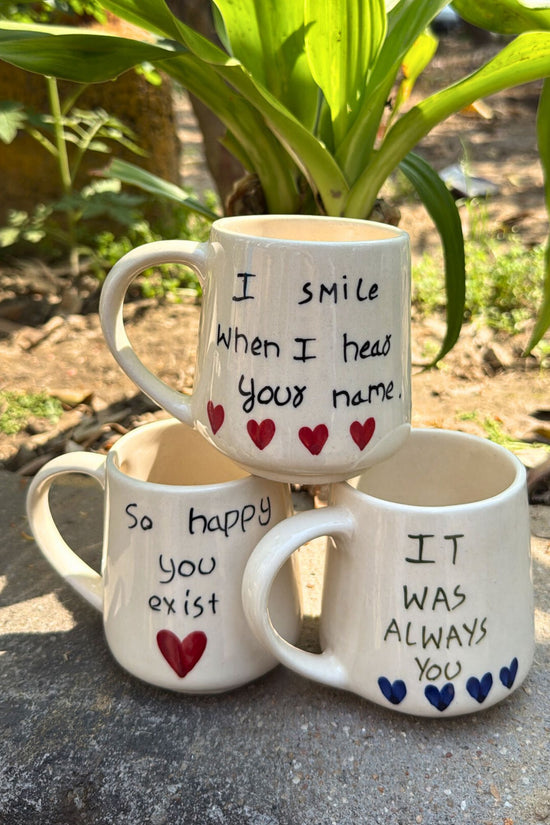 Set of 3 - Couple Coffee Mugs combo with premium quality material
