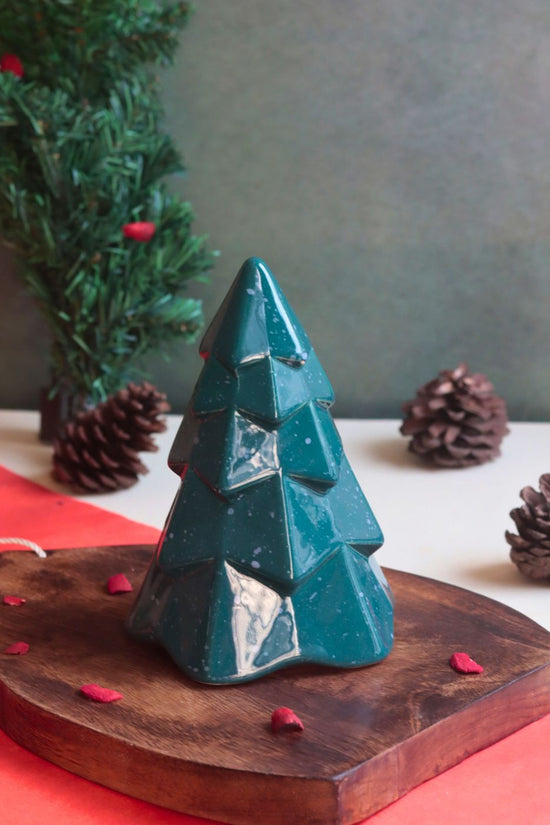 Green Conical Christmas Tree handmade in india