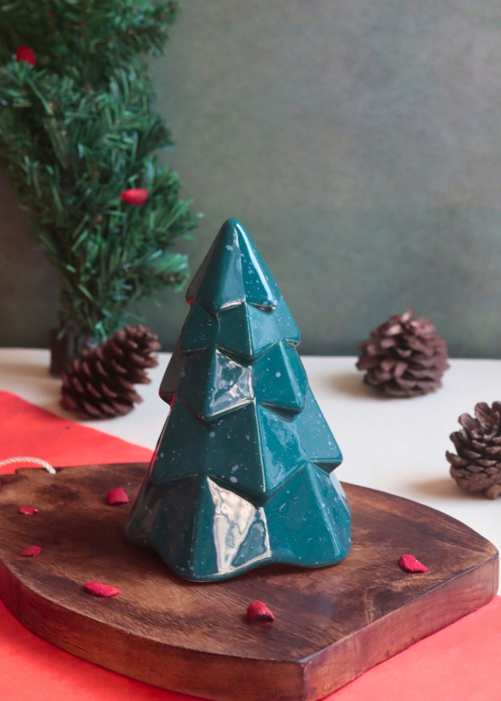 Green Conical Christmas Tree handmade in india