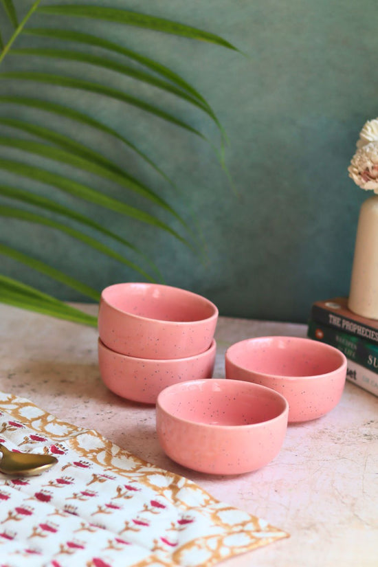 Handmade Set of 4 - Rosy Pink Katori