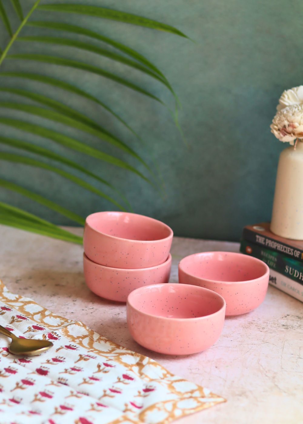 Handmade Set of 4 - Rosy Pink Katori