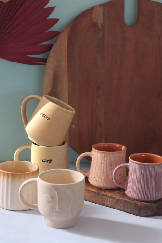Set of 6 Cozy Moment Mugs (for the price of 5) handmade in india