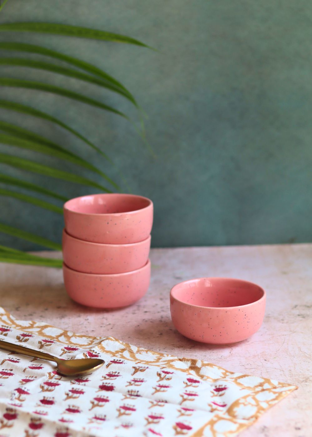 Set of 4 - Rosy Pink Katori made by ceramic