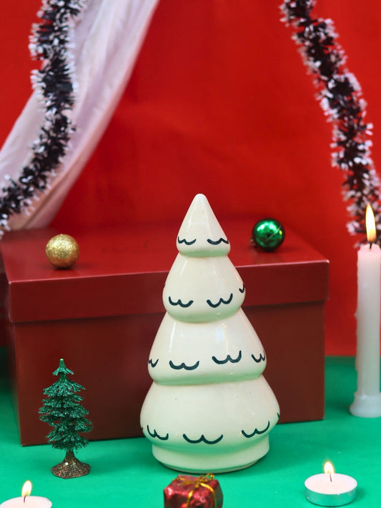Snow White Christmas tree in a Gift Box made by ceramic