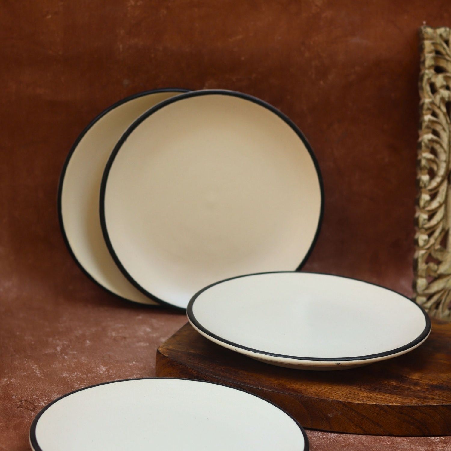 Set of 4 - Basic White Dinner Plate made by ceramic