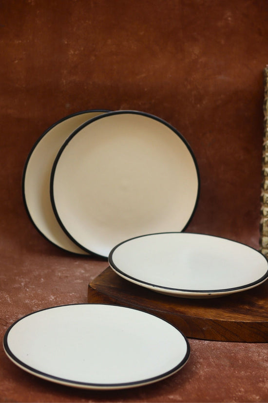 Set of 4 - Basic White Dinner Plate made by ceramic