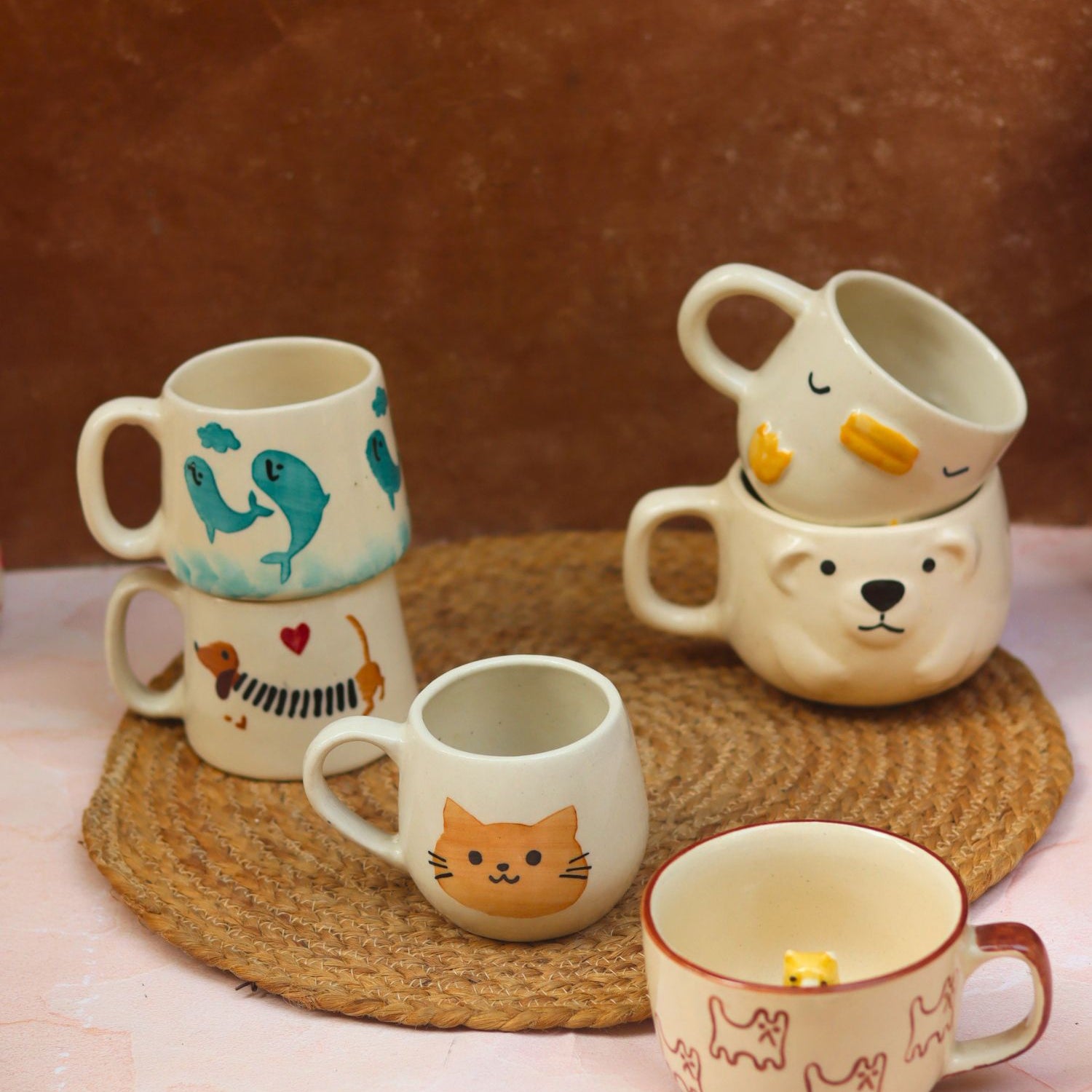 Set of 6 Tea Time Treat Mugs (for the price of 5) made by ceramic