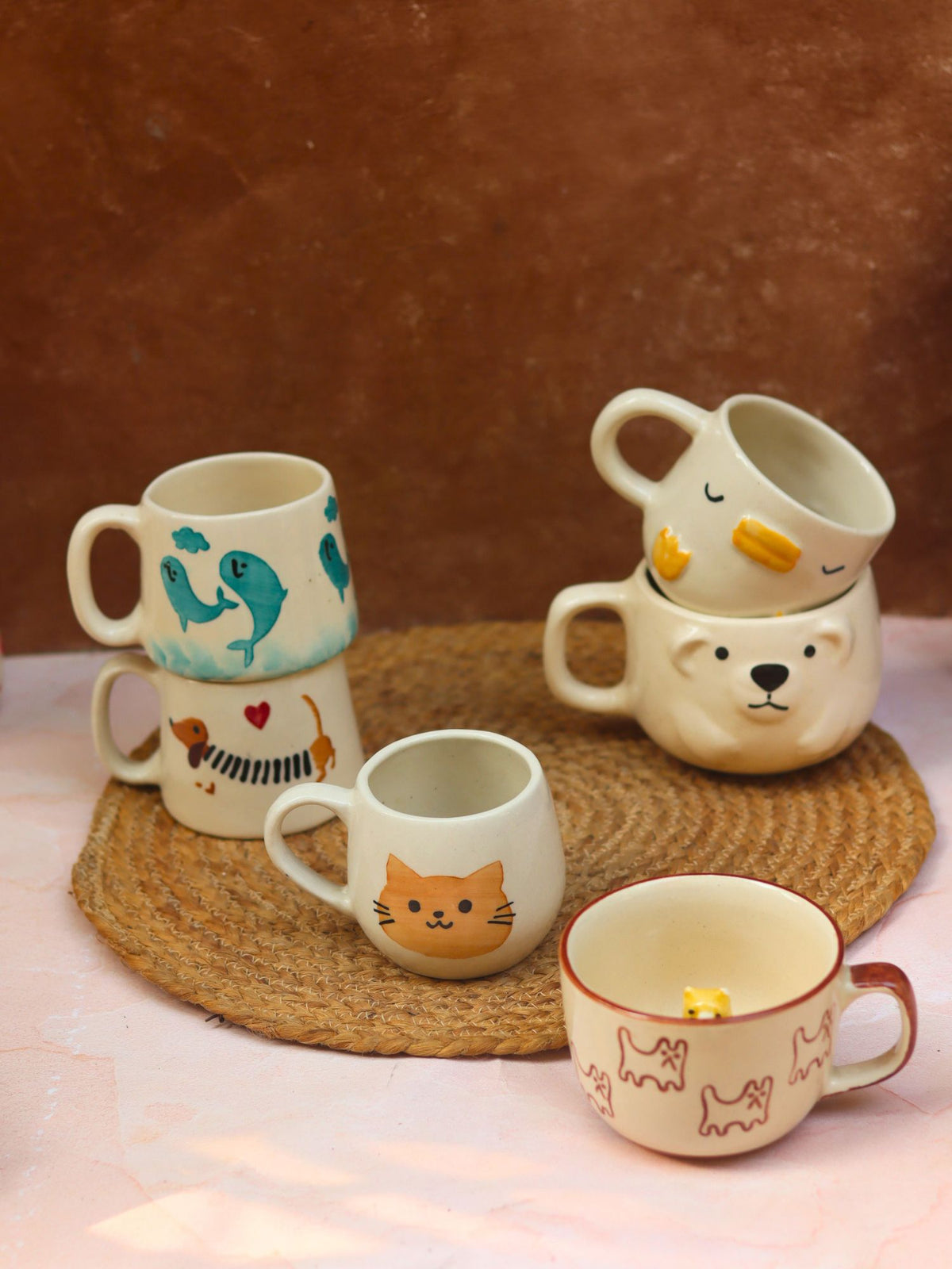 Set of 6 Tea Time Treat Mugs (for the price of 5) made by ceramic