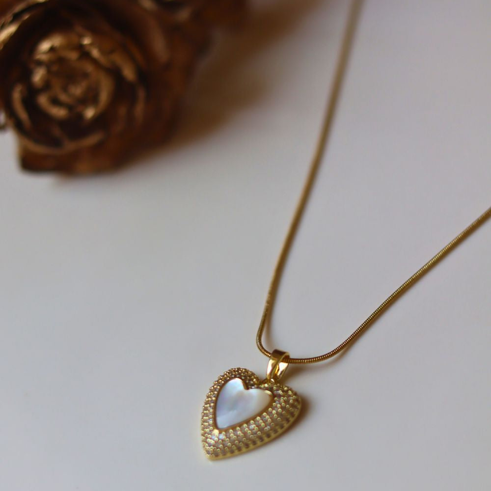 Pearly Heart Necklace handmade in India