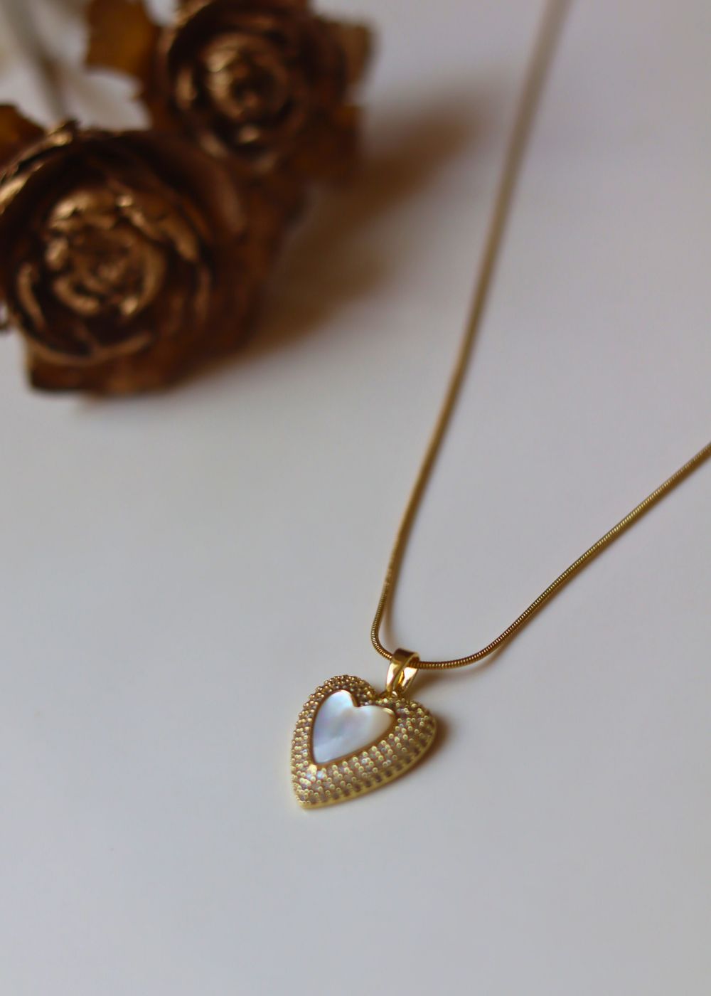 Pearly Heart Necklace handmade in India