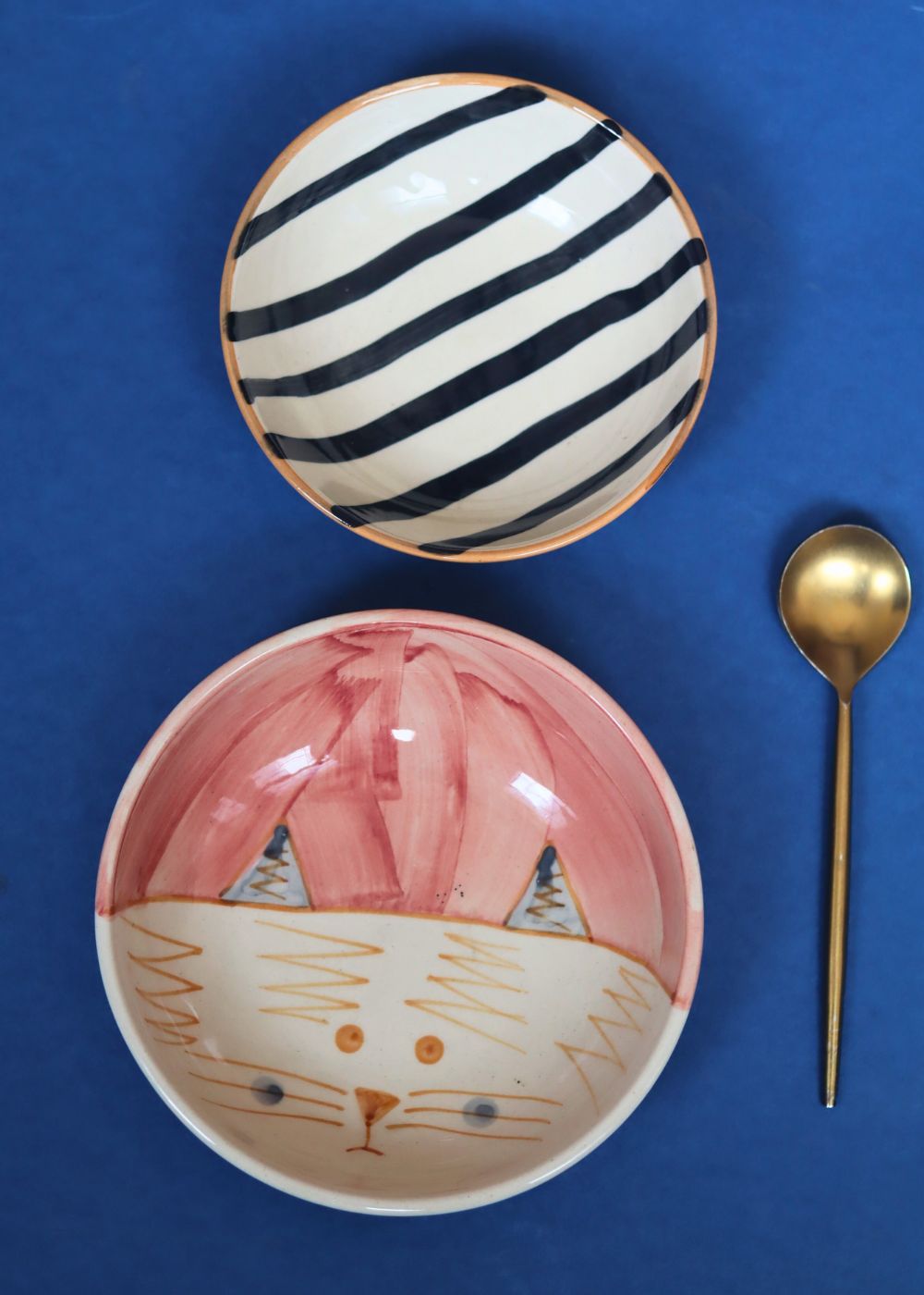 Set of 2 - Zebra & Bunny Cereal Bowl handmade in India