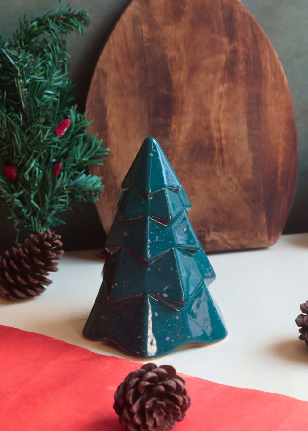 handmade Green Conical Christmas Tree