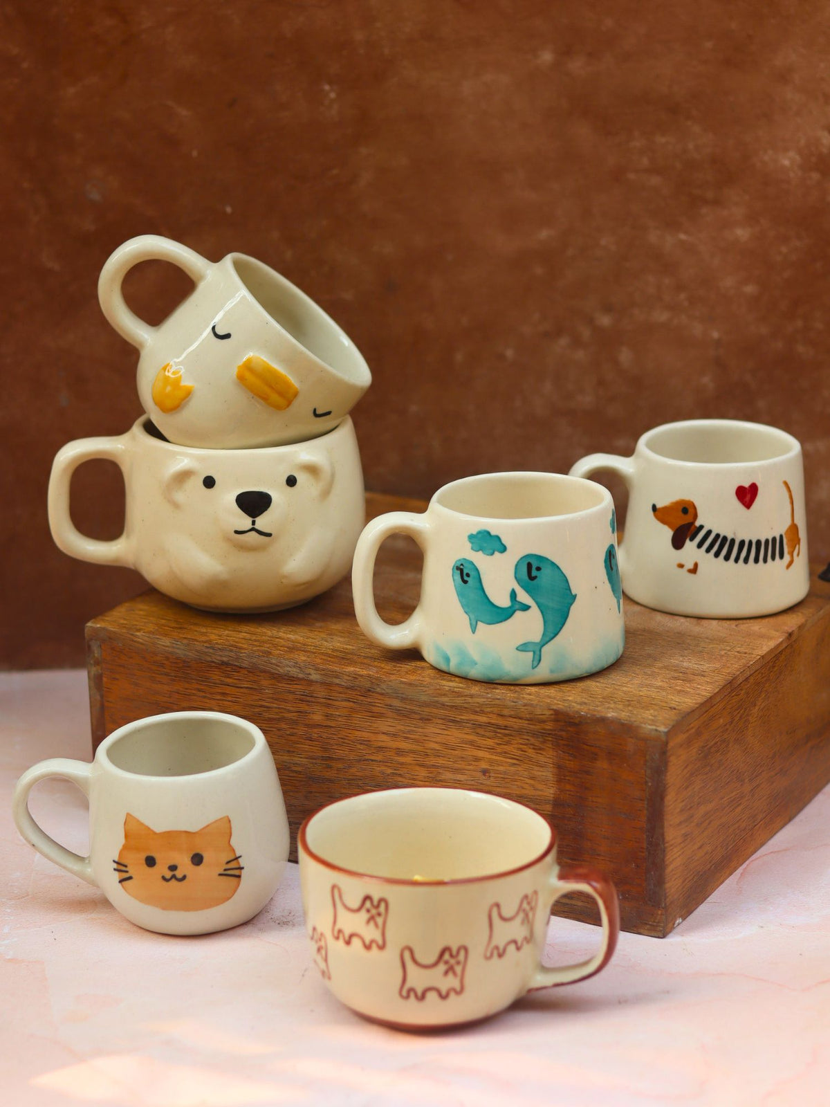 Set of 6 Tea Time Treat Mugs (for the price of 5) with premium quality material