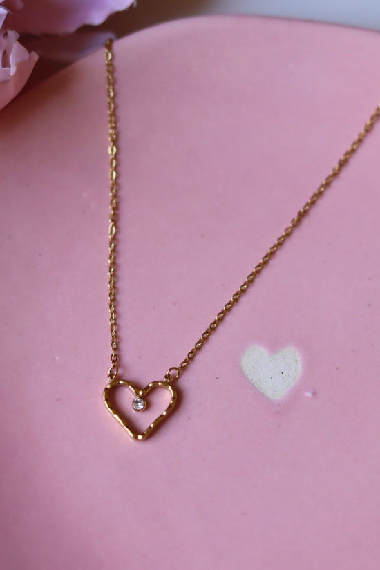 Anti tarnish Heartstone Necklace