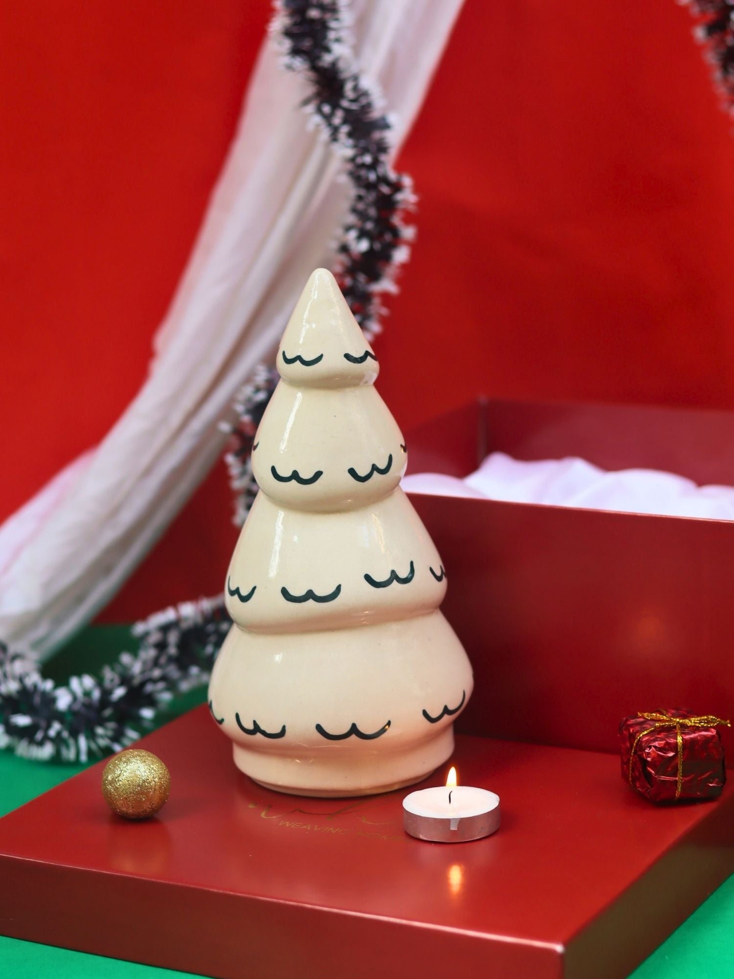 Snow White Christmas tree in a Gift Box handmade in india