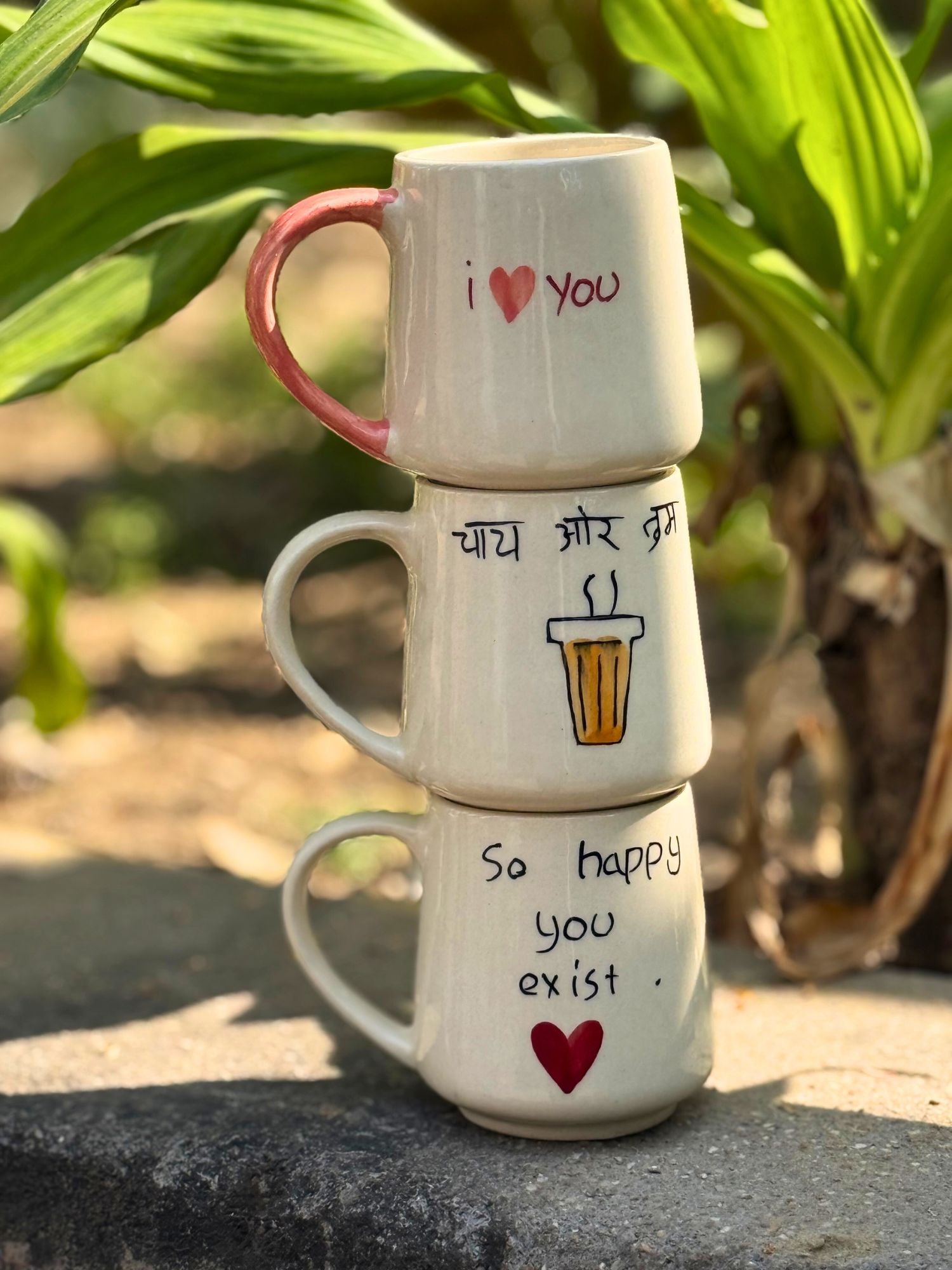 Set of 3 - Basic Brew Mugs combo handmade in india
