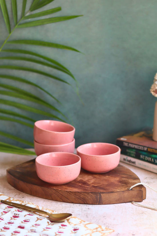 Set of 4 - Rosy Pink Katori handmade in india